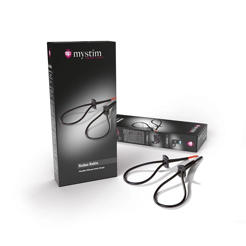 Утяжка для пениса Mystim Rodeo Robin, пара силиконовых токопроводящих лассо фото 6