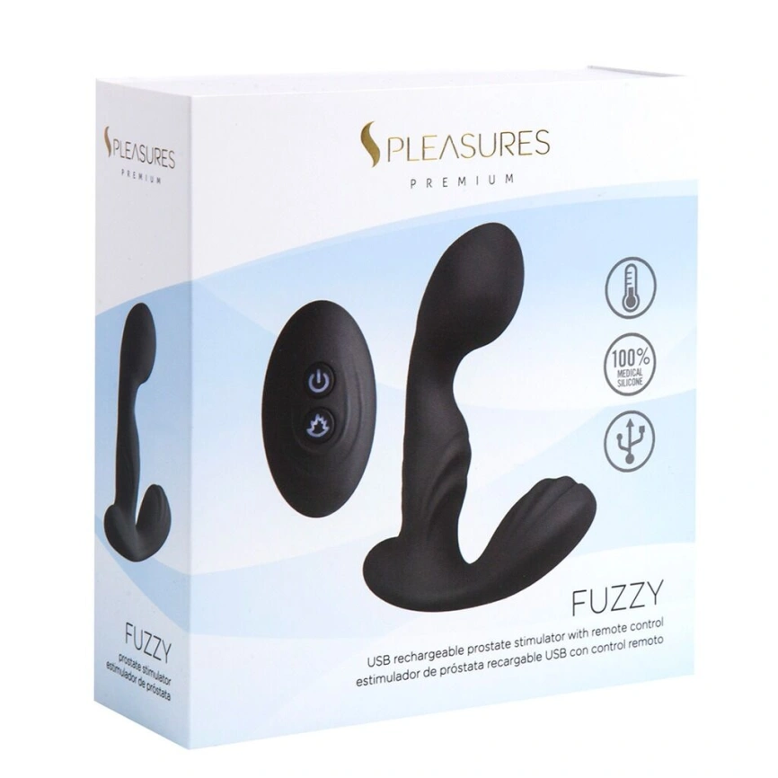 Вибромассажер простаты S Pleasures Premium FUZZY, черный, с рельефом, 10 режимов вибрации фото 5
