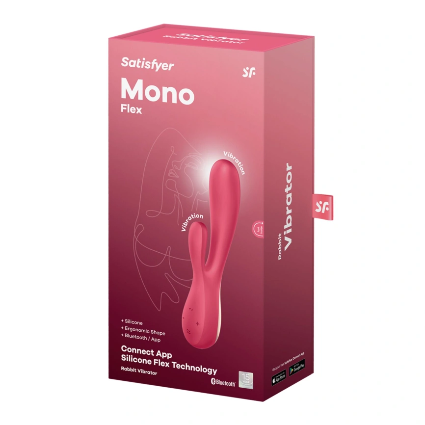Смарт вибратор-кролик Satisfyer Mono Flex Red, 2 мотора, управление через интернет фото 4