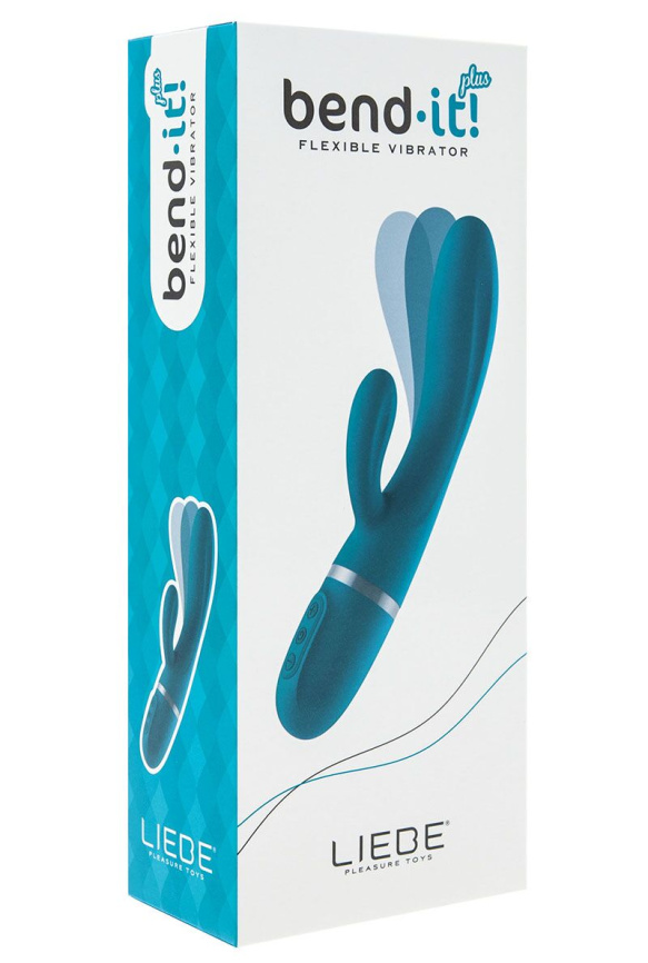 Вібратор-кролик Liebe Bend It Plus Ocean Blue, гнучкий, 2 мотори, 10 режимів фото 3
