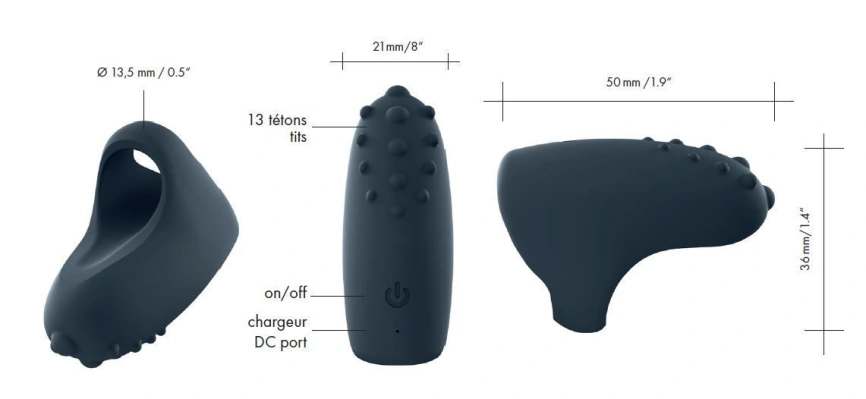 Вибратор на палец Dorcel MAGIC FINGER Black перезаряжаемый, 3 режима работы фото 4