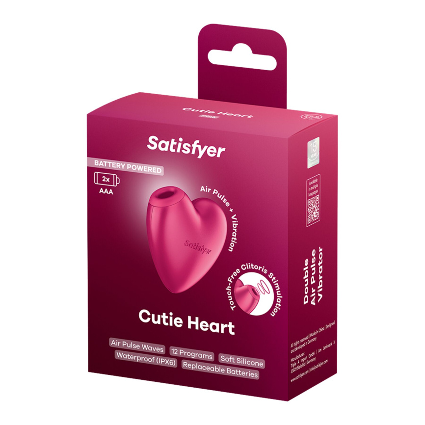 Вакуумний стимулятор-серце з вібрацією Satisfyer Cutie Heart Battery Series фото 7