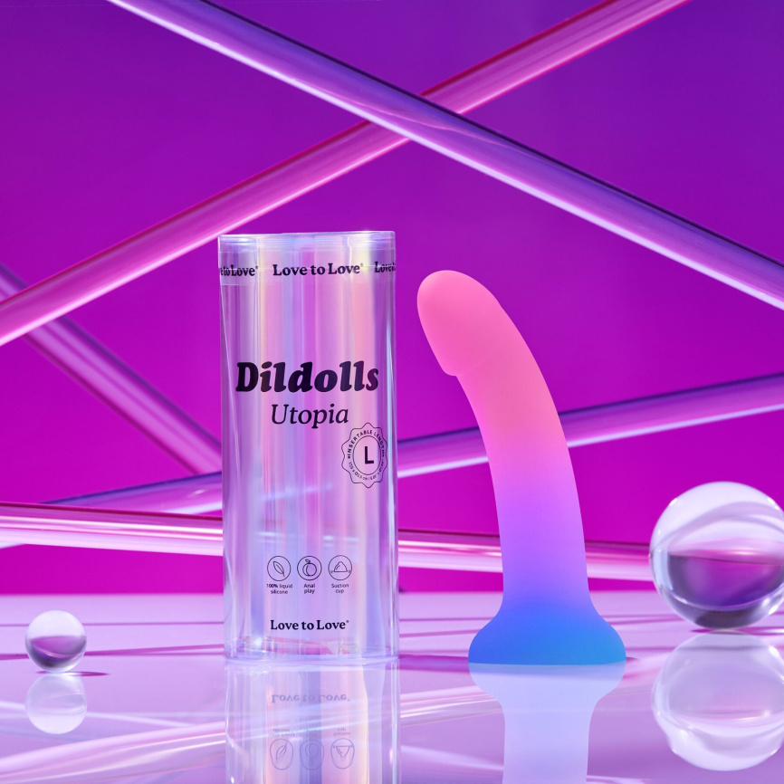 Дилдо з кольоровим градієнтом Love To Love DILDOLLS - UTOPIA L ультрам'який фото 6