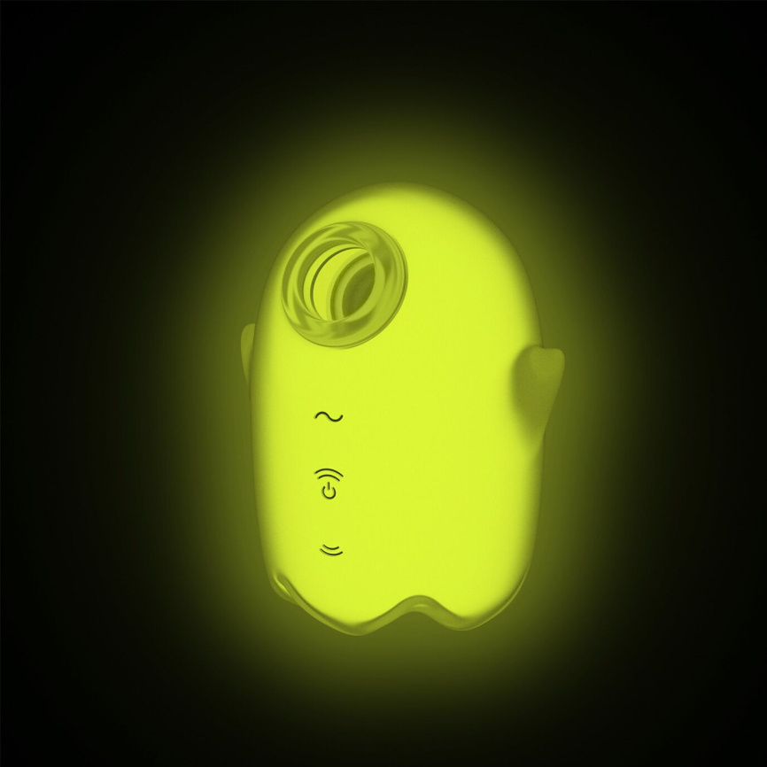 Вакуумний кліторальний стимулятор з вібрацією Satisfyer Glowing Ghost Yellow, світиться в темряві фото 6