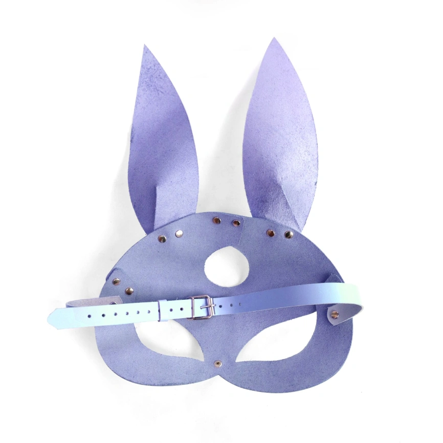 Кожаная маска Зайки Art of Sex - Bunny mask, цвет Лавандовый фото 4
