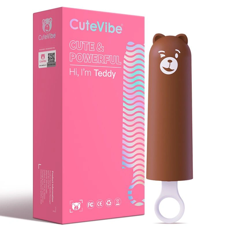 Вибратор CuteVibe Teddy Brown (Pink Dildo), реалистичный вибратор под видом мороженого фото 5