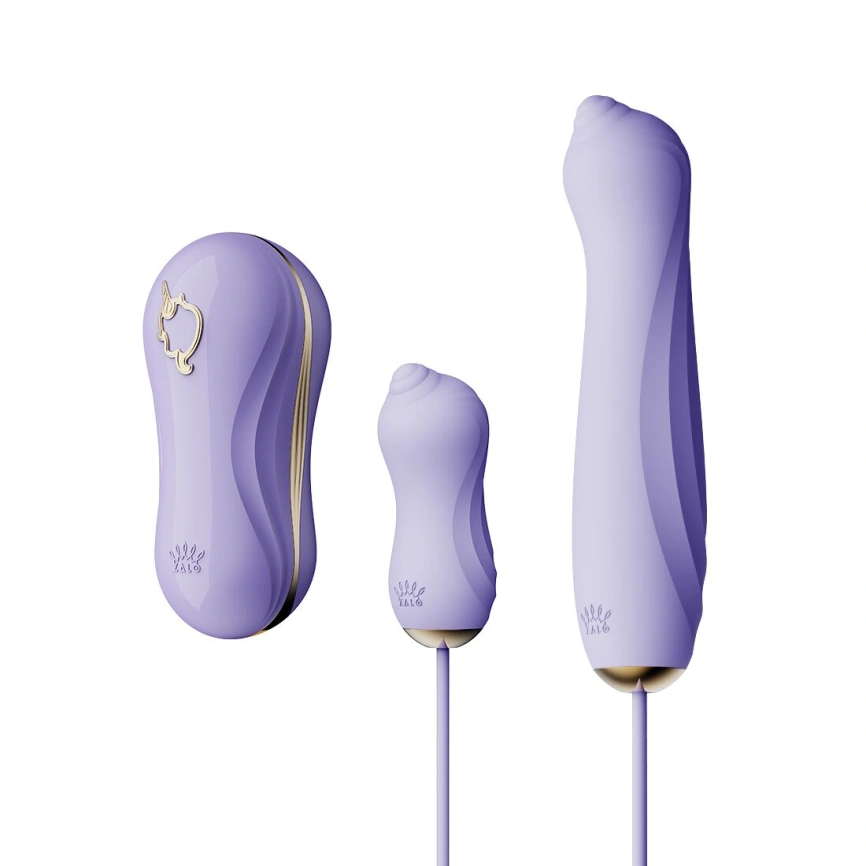 Набор 3в1 Zalo – UNICORN Set Violet, виброяйцо, пульсатор, вакуумный стимулятор фото 8