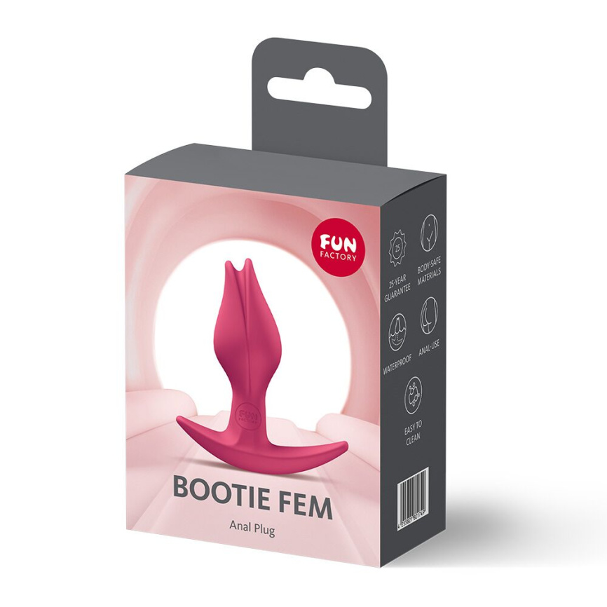 Анальна пробка Fun Factory BOOTIE FEM Raspberry, у вигляді бутона, діаметр 2,9 см, тонкий обмежувач фото 7