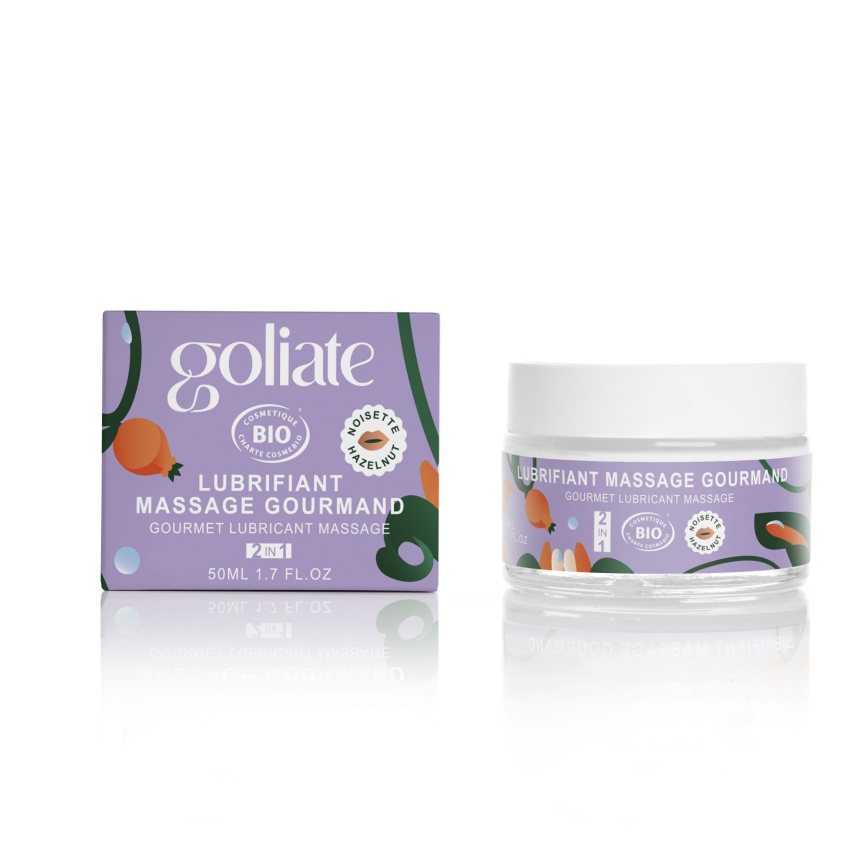 Масажна олія-лубрикант з ароматом та смаком фундука Goliate Couple Gourmand Noisette 50 мл фото 1