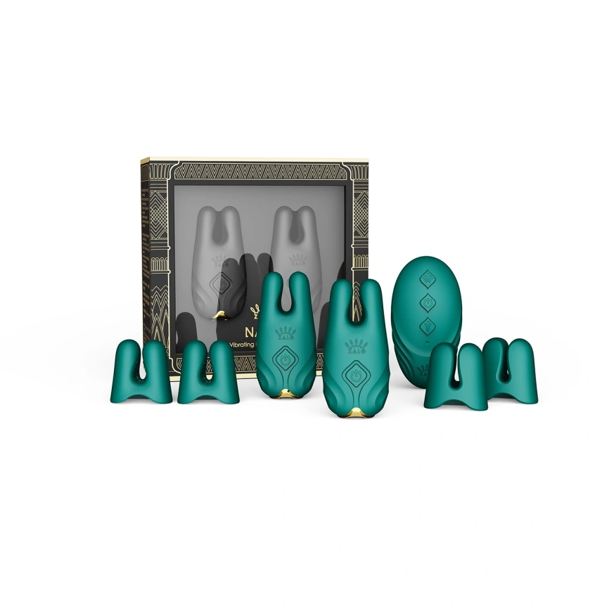 Смартвибратор для груди Zalo - Nave Turquoise Green, пульт ДУ, работа через приложение фото 6