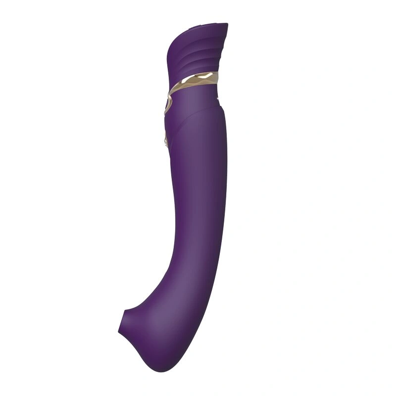 Смартвибратор 3в1 Zalo — Queen Set Twilight Purple, пульсирующая жемчужина и вакуум, кристалл Swarovski фото 9
