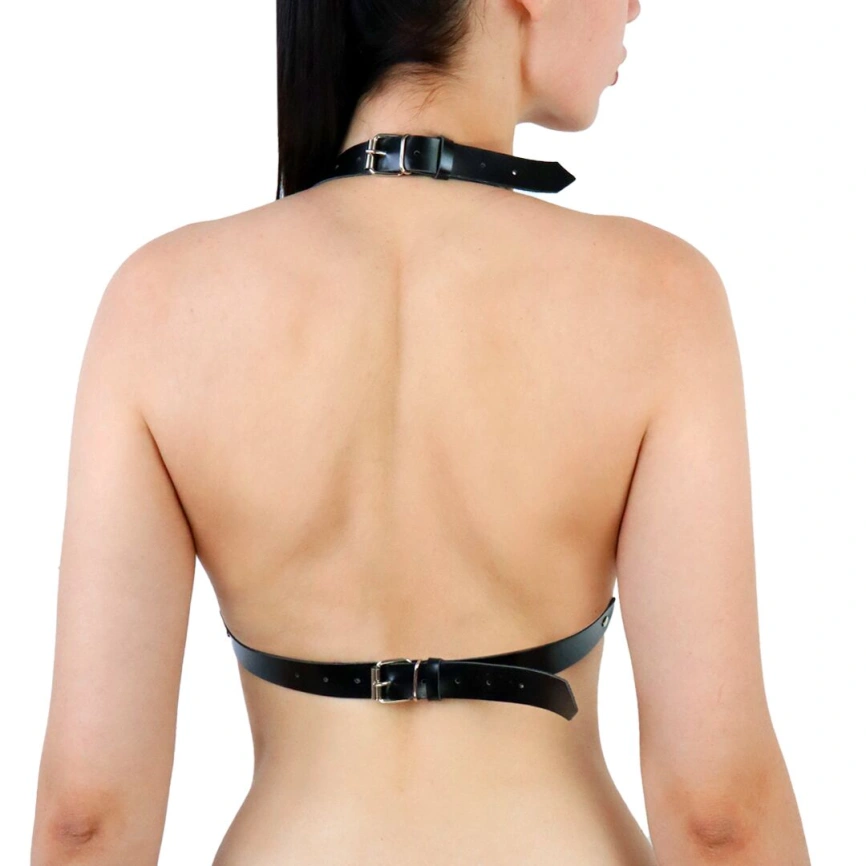 Портупея женская с шипами Art of Sex - Demia Leather harness, Черная L-2XL фото 2