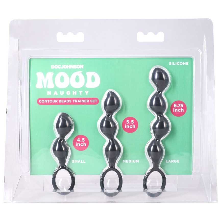 Набір анальних іграшок Doc Johnson Mood Naughty Contour Beads Trainer Set фото 5