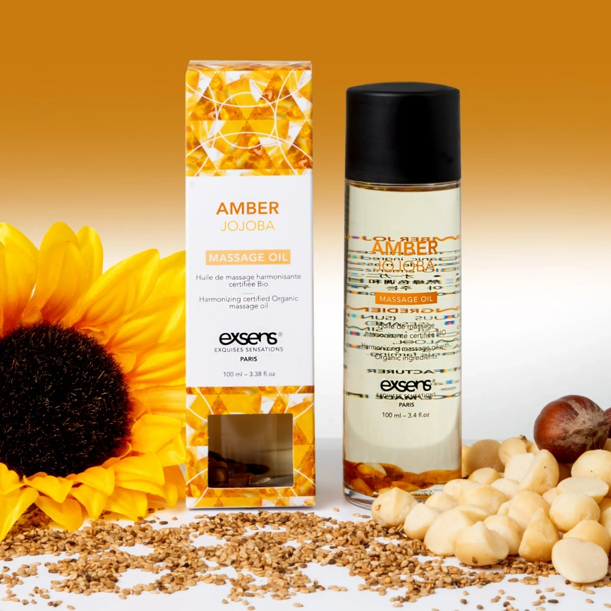 Массажное масло EXSENS Amber Jojoba (гармонизирующее с янтарем) 100мл, натуральное фото 4