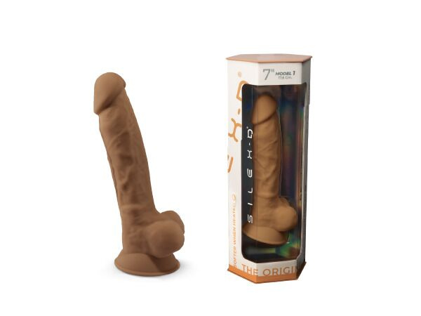 Фалоімітатор SilexD Johnny Caramel (MODEL 1 size 7in), двошаровий, силікон + Silexpan, діаметр 3,8см фото 10