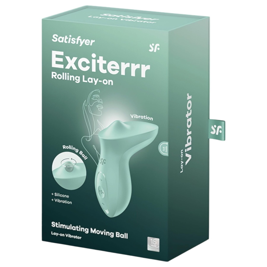 Вібратор для клітора з перлинною стимуляцією Satisfyer Exciterrr Mint, 2 незалежні мотори фото 6