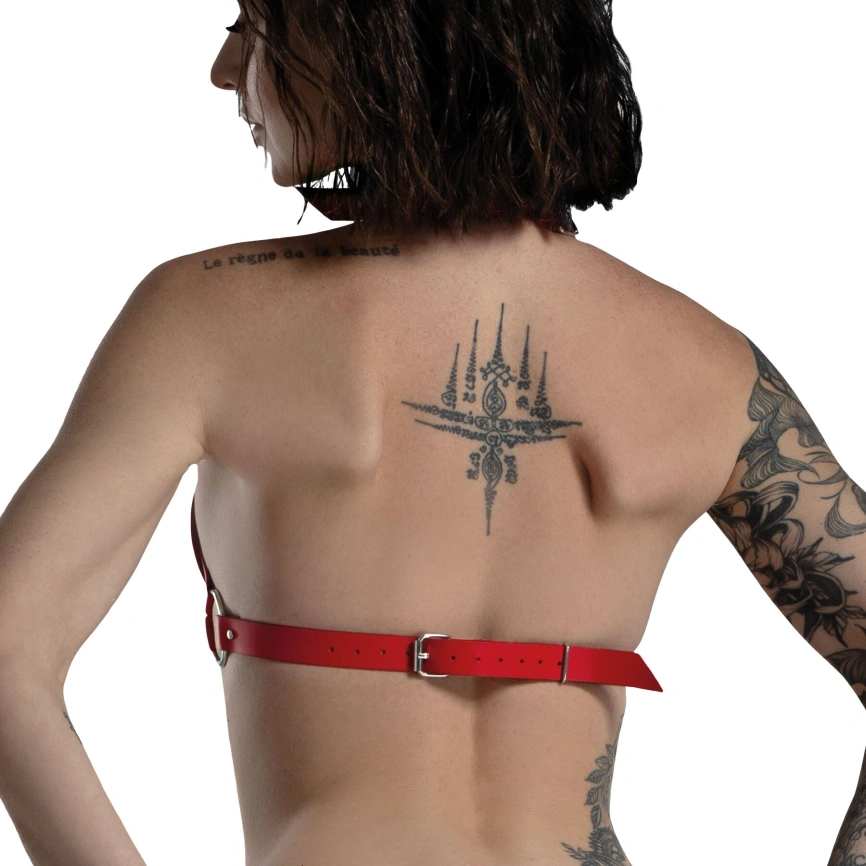 Лиф Сердце из натуральной кожи Feral Feelings - Hearts Bra Red фото 3