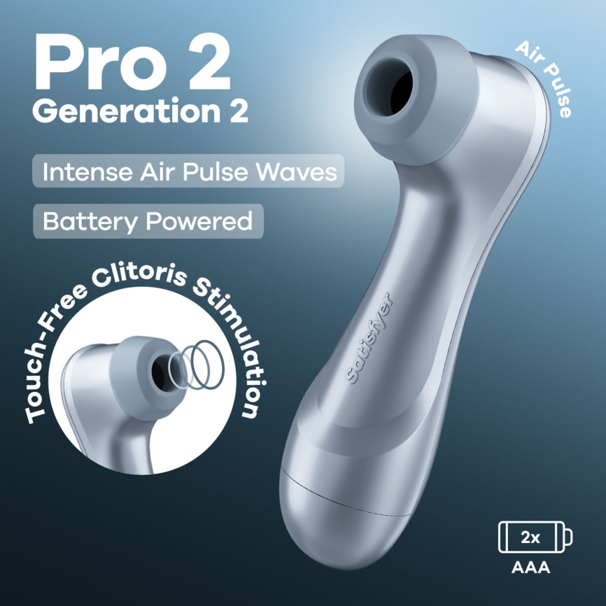 Вакуумний кліторальний стимулятор Satisfyer Pro 2 Generation 2 Battery Series Light Blue фото 7