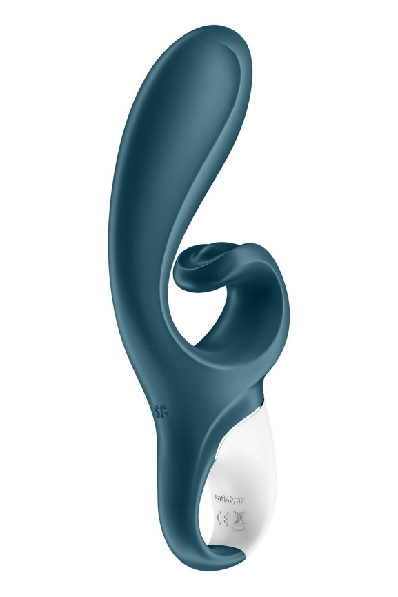 Смарт вібратор-кролик Satisfyer Hug Me Bluegrey, 2 мотори, діаметр 4,2см, широка кліторальна частина фото 3