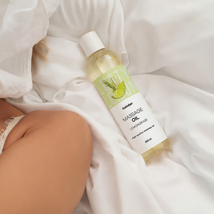 Розпродаж!!! Масажна олія Satisfyer Massage Oil Lemongrass 250 мл (термін 30.04.2027) фото 7