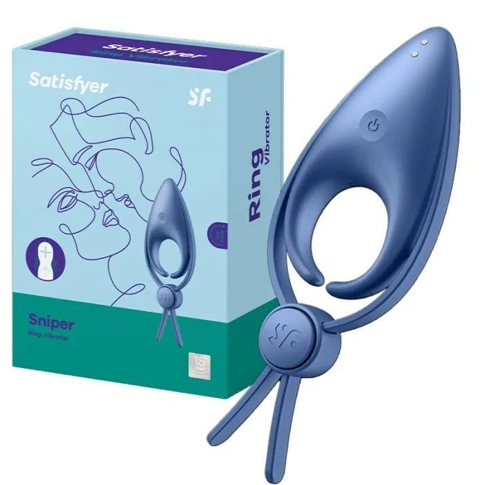 Ерекційне віброкільце-ласо з регулюванням розміру Satisfyer Sniper Blue фото 4