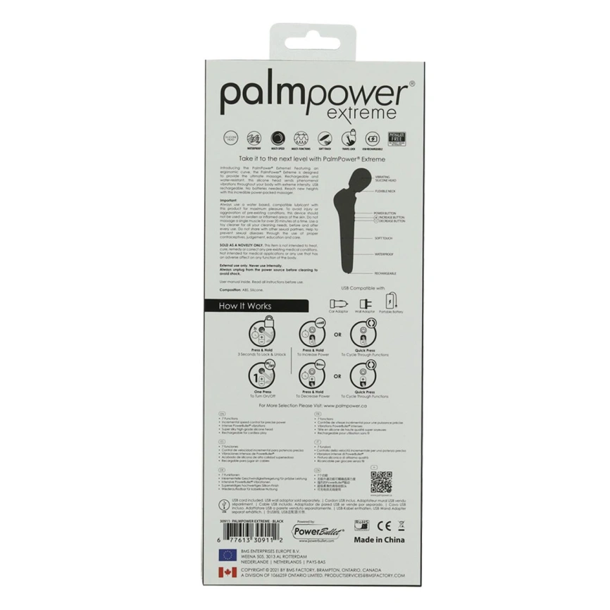 Мощный вибромассажер PalmPower Extreme - Black, 7 режимов, гибкая головка, перезаряжаемый фото 11