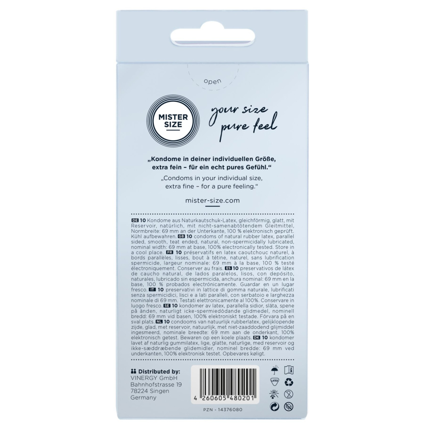 Презервативи Mister Size - pure feel - 69 (10 condoms), товщина 0,05 мм фото 3