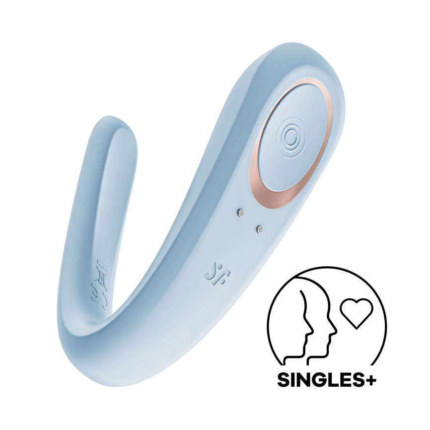 Вібратор для пар Satisfyer Double Classic Light Blue з одним моторчиком фото 1