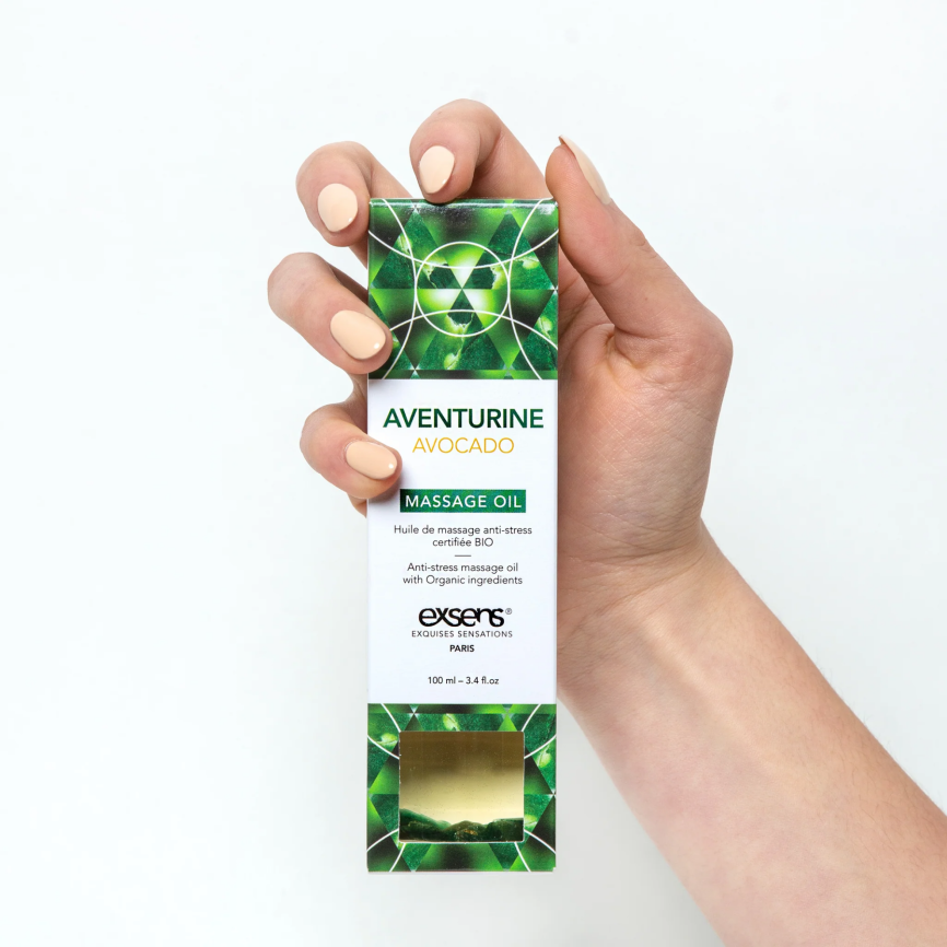 Масажна олія EXSENS Aventurine Avocado (антистрес з авантюрином) 100мл, натуральна фото 3