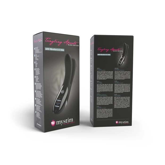 Вибратор двойной с электростимуляцией Mystim Tingling Aparte eStim Black, миостимулятор фото 8