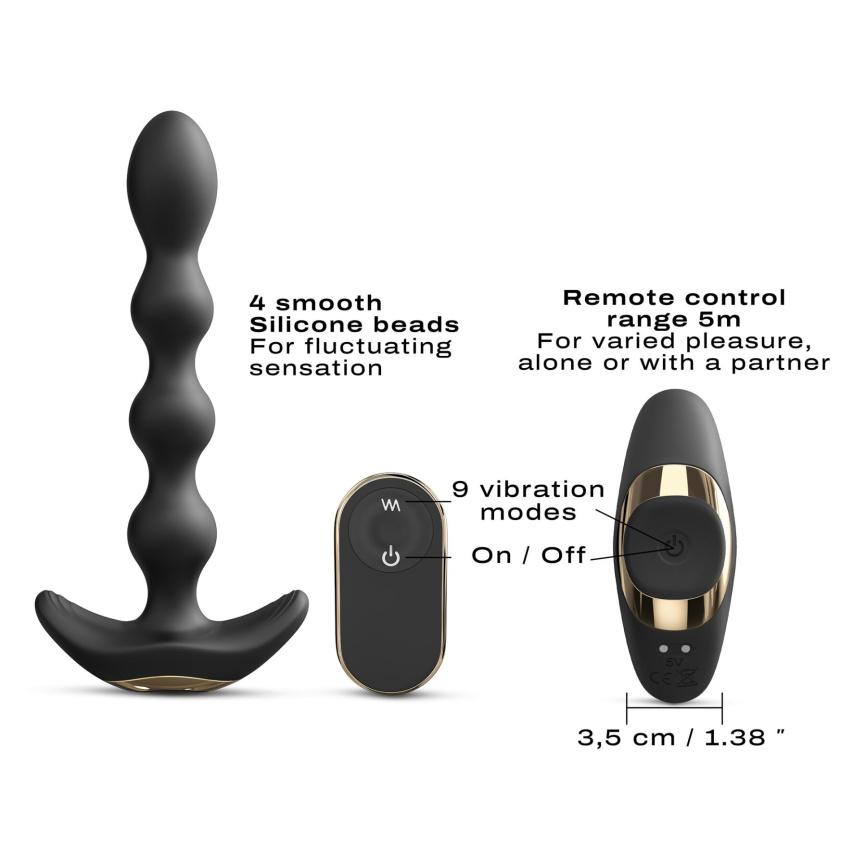 Анальний вібратор-намисто Dorcel FLEXI BALLS, гнучкий стовбур, пульт ДК фото 4