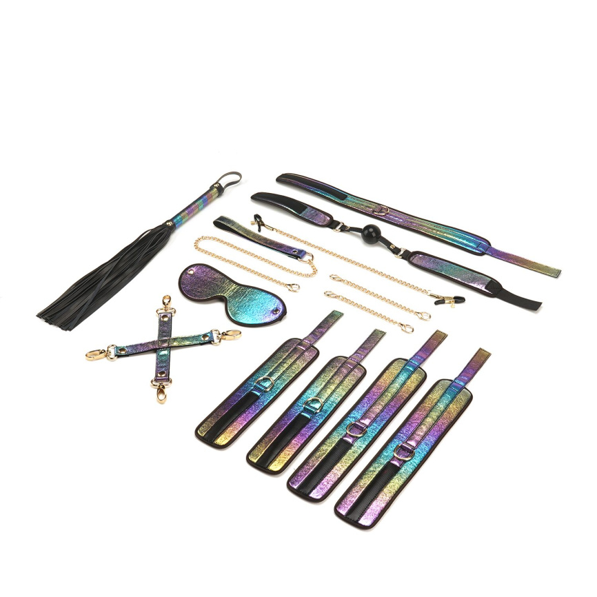 БДСМ-набір Liebe Seele Vivid Rainbow 8 Pieces Set, 8 аксесуарів, екошкіра на оксамитовій основі фото 2