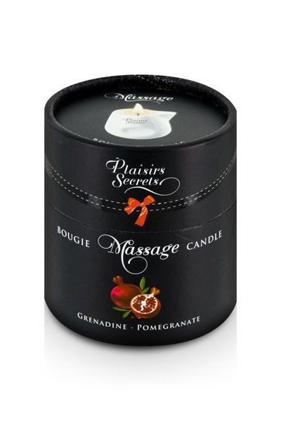 Масажна свічка Plaisirs Secrets Pomegranate (80 мл) подарункова упаковка, керамічний посуд фото 3