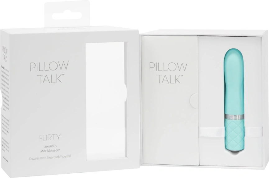 Роскошный вибратор PILLOW TALK - Flirty Teal с кристаллом Swarovski, гибкая головка фото 10
