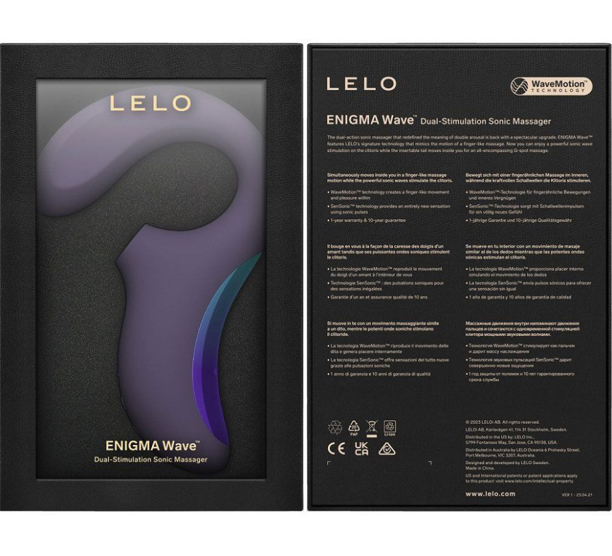 Кліторально-вагінальний звуковий стимулятор LELO Enigma WAVE Cyber Purple, 3 типи стимуляції фото 7