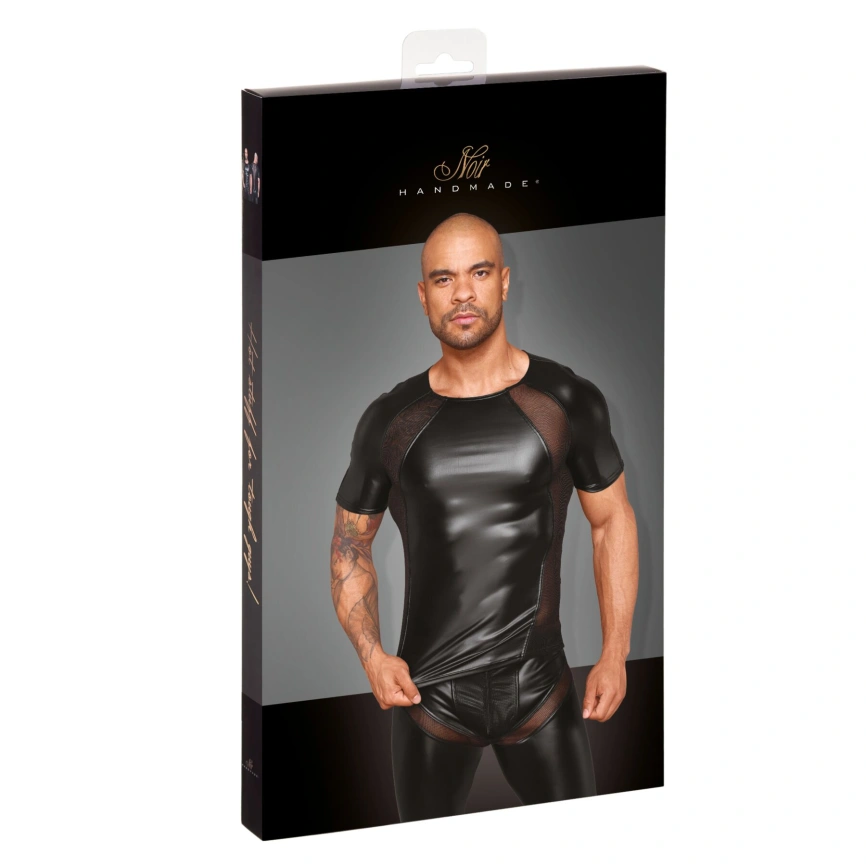 Футболка с мокрым эффектом Noir Handmade H056 Men's T-shirt made of powerwetlook, 3XL фото 3