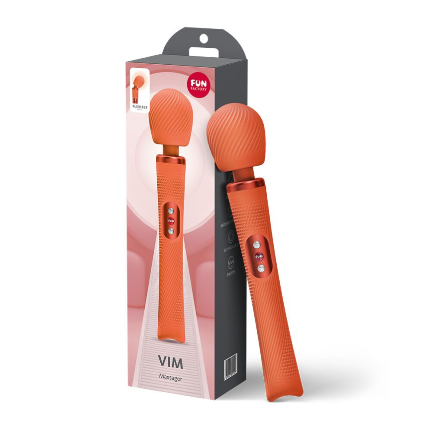 Вібромасажер Fun Factory VIM Vibrating Wand Orange, суперпотужний та легкий, до 6 годин роботи фото 6