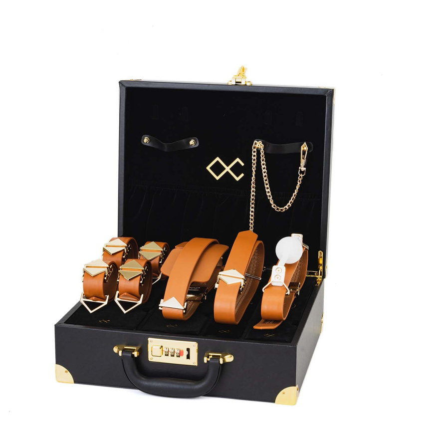 БДСМ-набір LOCKINK Moonlight Treasure Chest, коричневий, натуральна шкіра фото 1