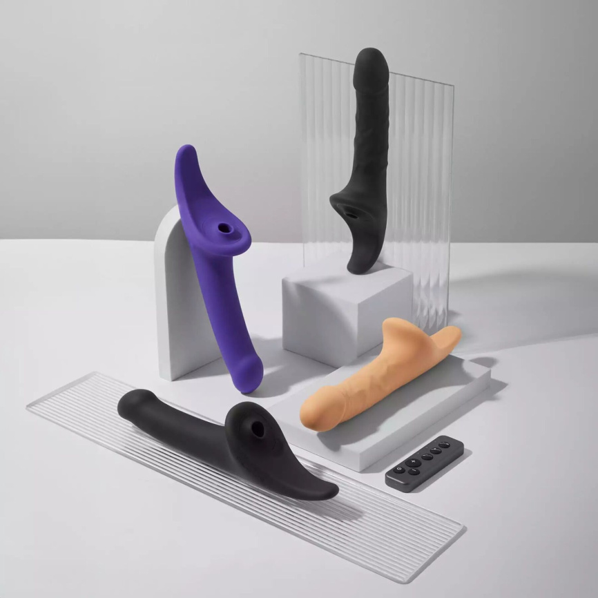 Вібронасадка для страпону з вакуумною стимуляцією Strap-On-Me Multi Orgasm Realistic Dildo M Vanilla фото 9