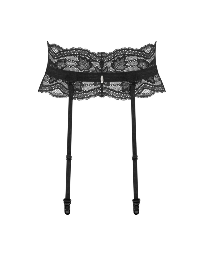 Пояс для панчіх Obsessive Nutris garter belt, M/L, мереживний, з довгими пажами фото 1