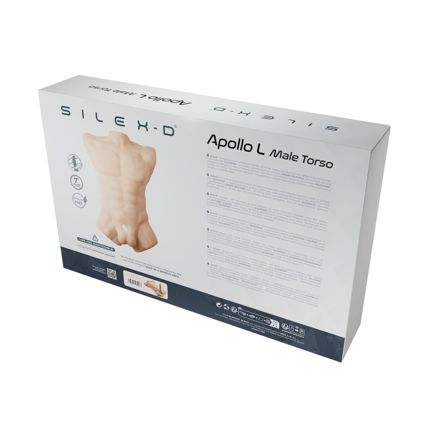 Торс з фалоімітатором на присосці SilexD Apollo L Male Torso, суперреалістичний, термореактивний фото 8