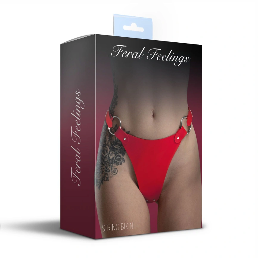 Трусики из натуральной кожи Feral Feelings - String Bikini Red фото 4