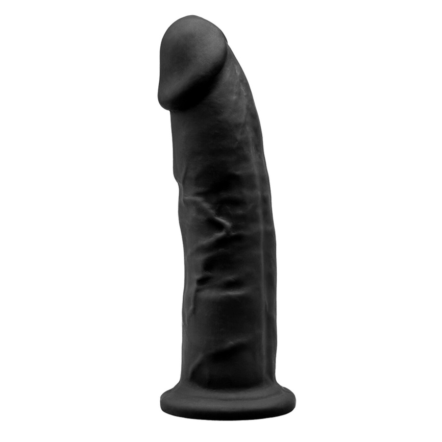 Фалоімітатор SilexD Oscar Black (MODEL 2 size 9in), двошаровий, силікон + Silexpan, діаметр 5,4см фото 1