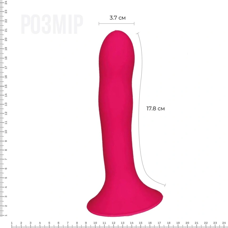 Дилдо с присоской Adrien Lastic Hitsens 4 Pink, отлично для страпона, диаметр 3,7см, длина 17,8см фото 2