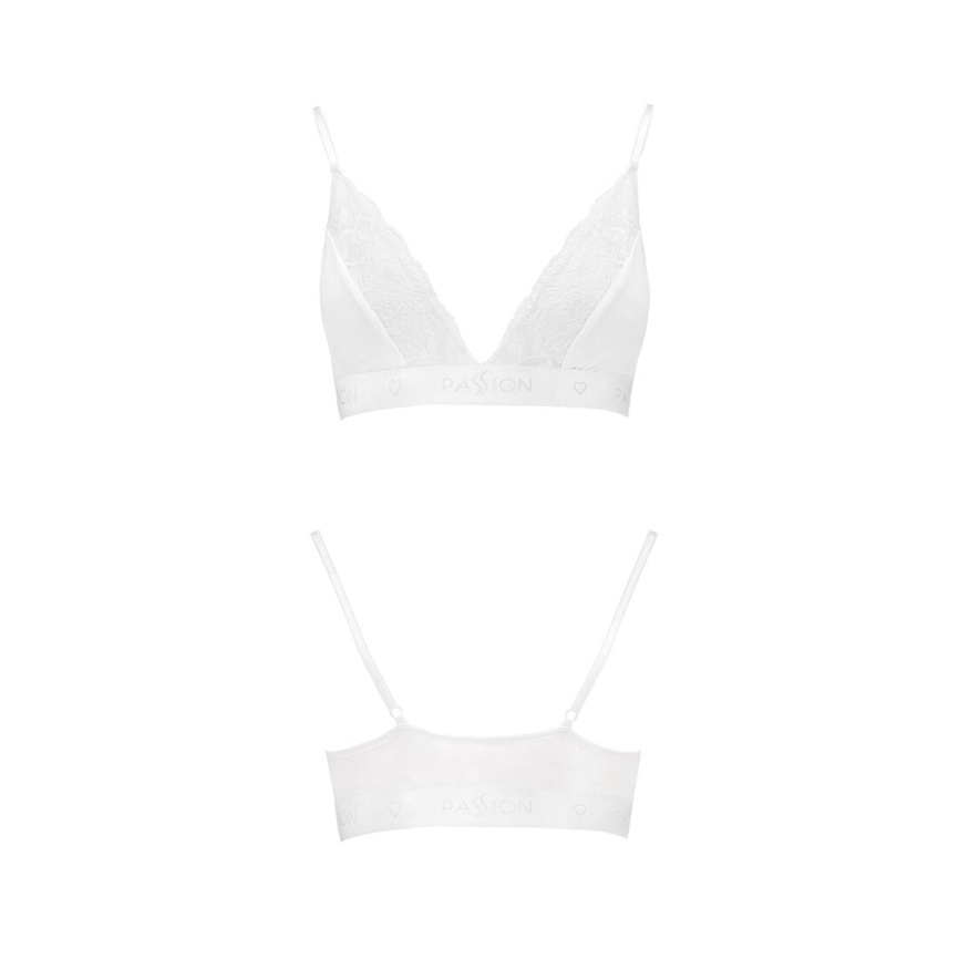 Еластичний топ з мереживом Passion PS001 TOP M, white фото 4