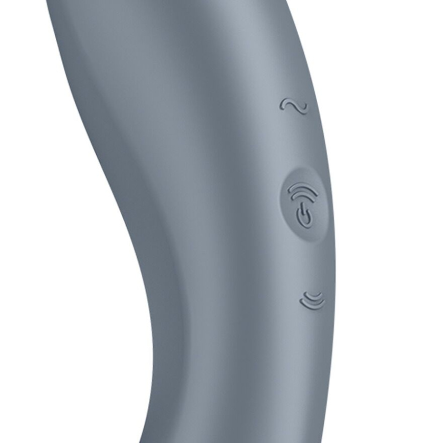 Вакуумний стимулятор з вібрацією Satisfyer Curvy Trinity 1 Bluegrey, іграшка 3в1 фото 3