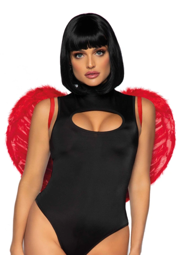 Крылья дьяволицы Leg Avenue devil wings Red, настоящие перья фото 1