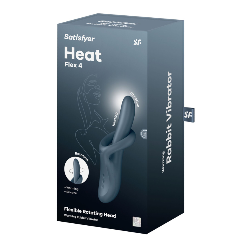 Вібратор з ротацією Satisfyer Heat Flex 4 Grey, підігрів до 39°C фото 6