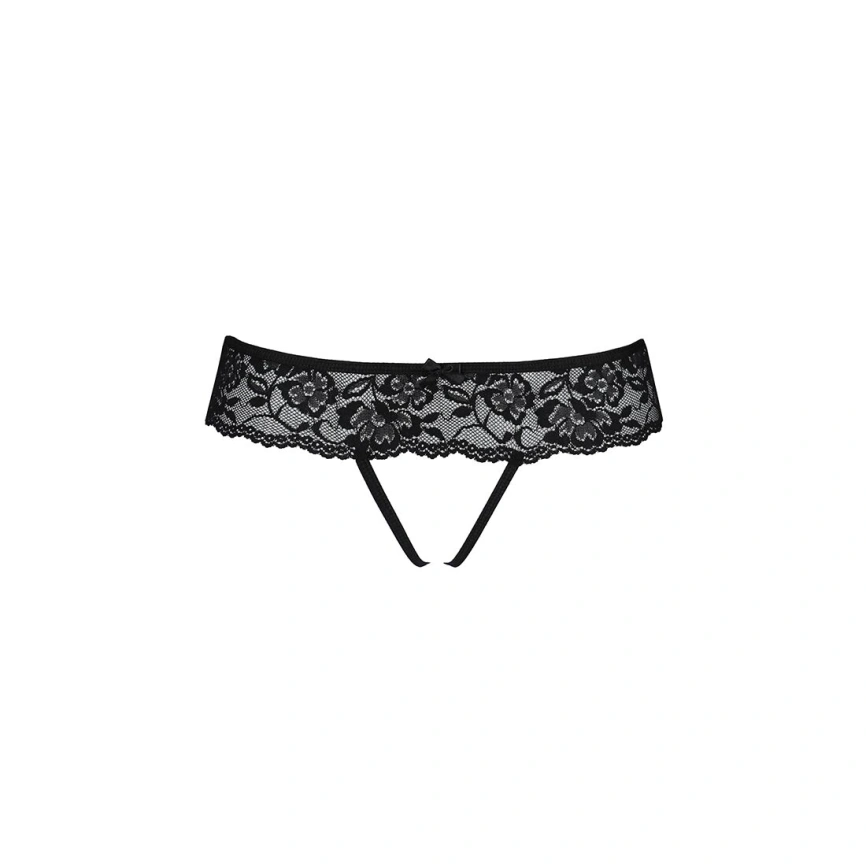 Кружевные стринги с доступом Passion SENIA THONG L/XL, black фото 9