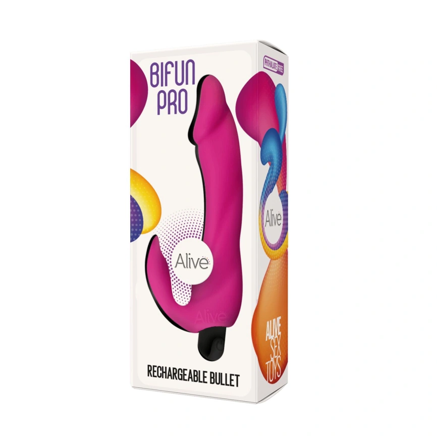 Вибратор вагинально-клиторальный Alive Bifun Pro, Pink, перезаряжаемый фото 3